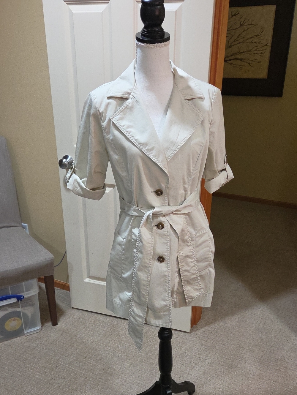 CAbi Short Belted Trench Coat